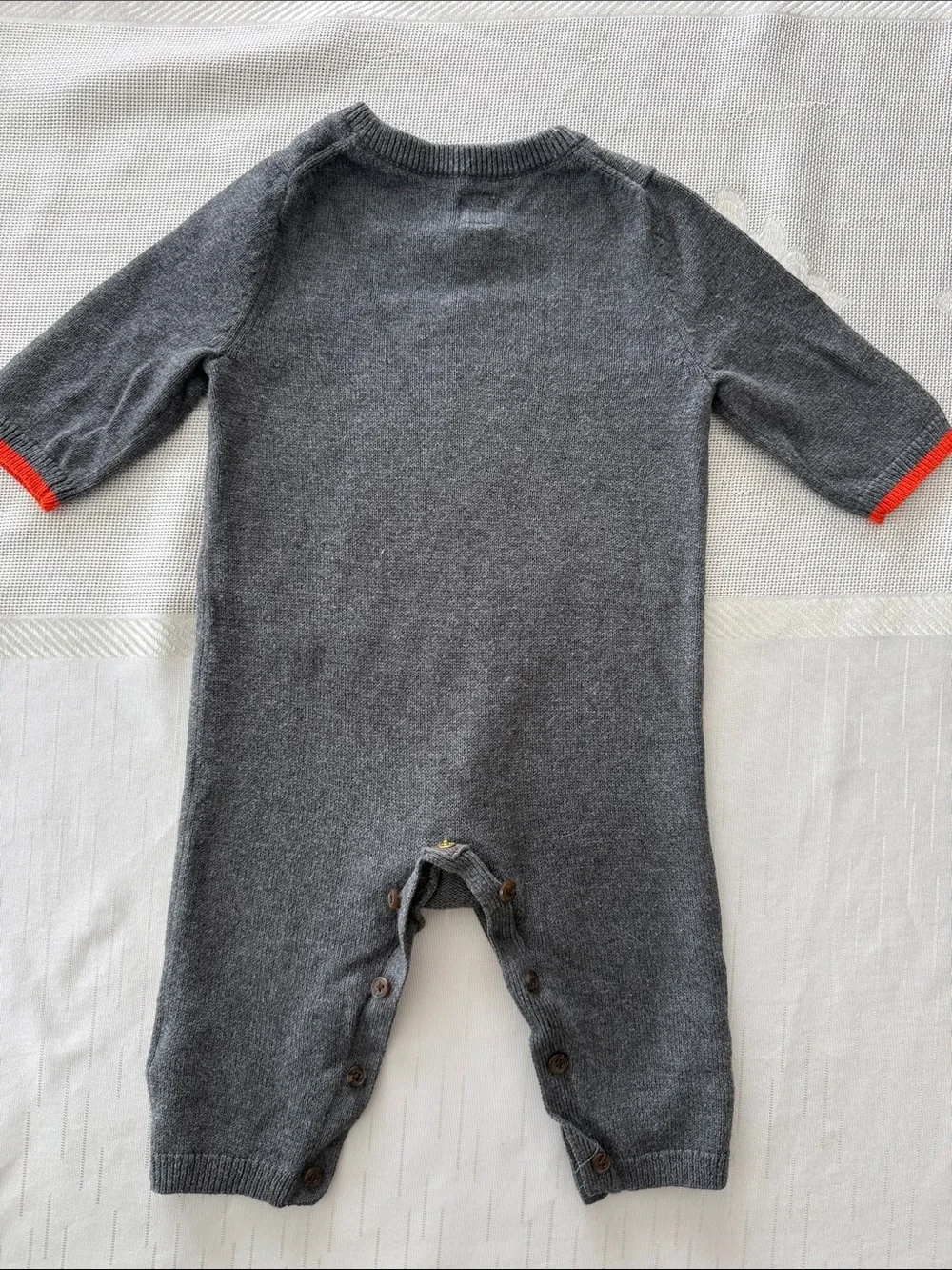 GAP Gray 3-6M One-Piece with Striped Yeti Graphic